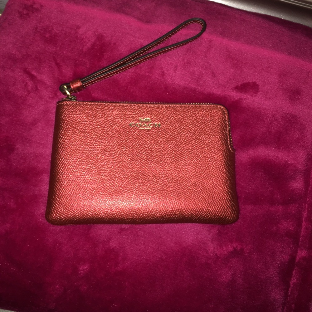Coach wine wristlet